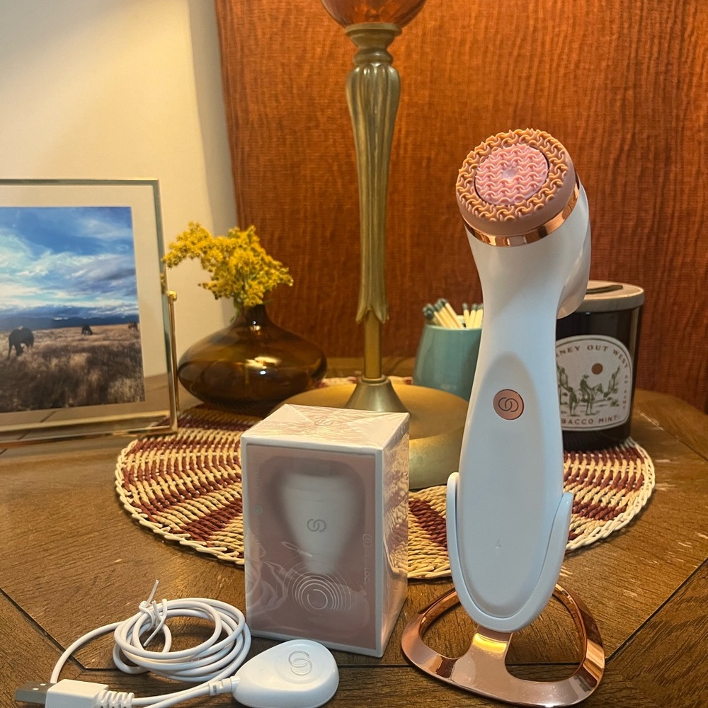 White and Rose Gold Skincare Device